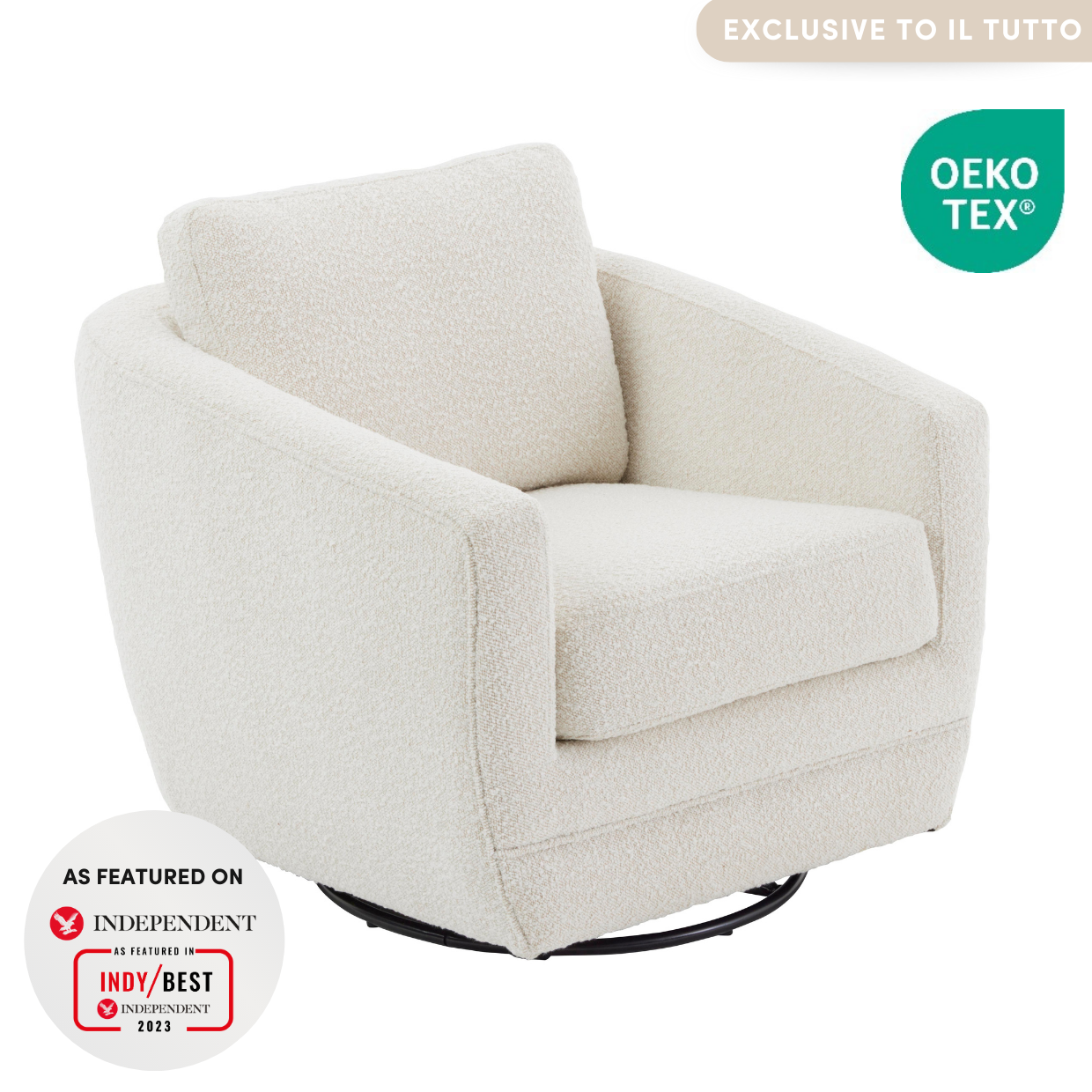 Lulu Glider Nursing Chair in Vanilla Boucle iL Tutto UK