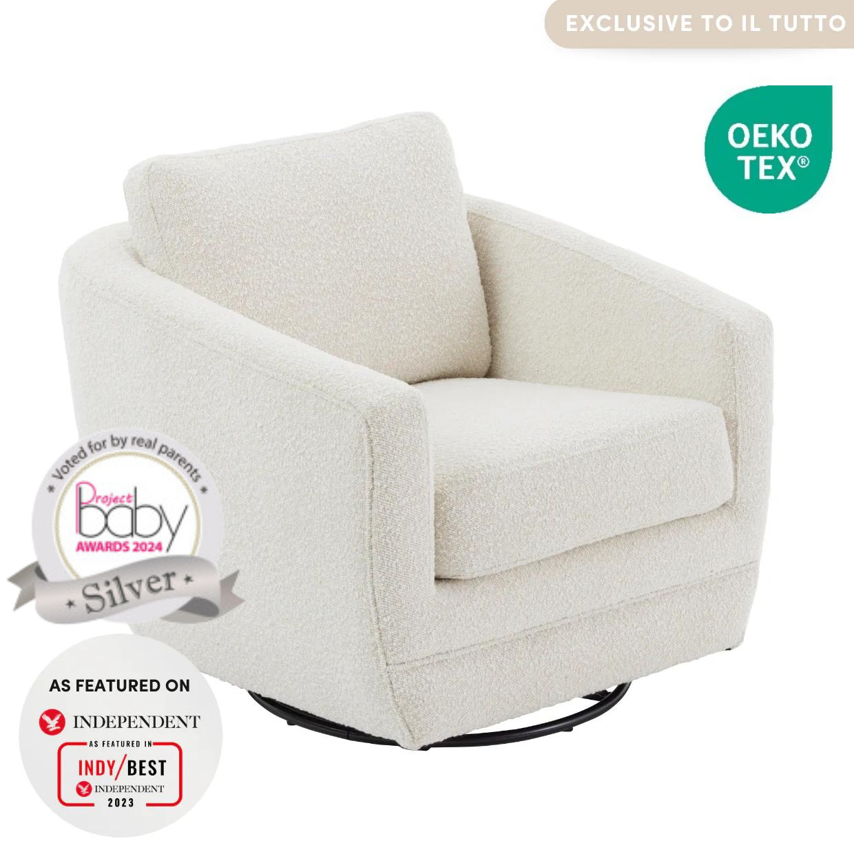 Lulu Glider Nursing Chair in Vanilla Boucle iL Tutto UK