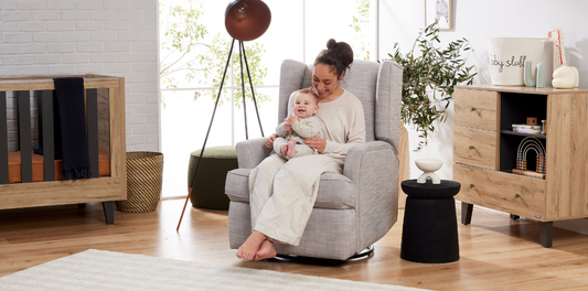 Grey nursery furniture for neutral styling without compromising comfort
