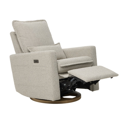 Frankie Electric Recliner Glider Nursery Chair in Greige Soft Tweed