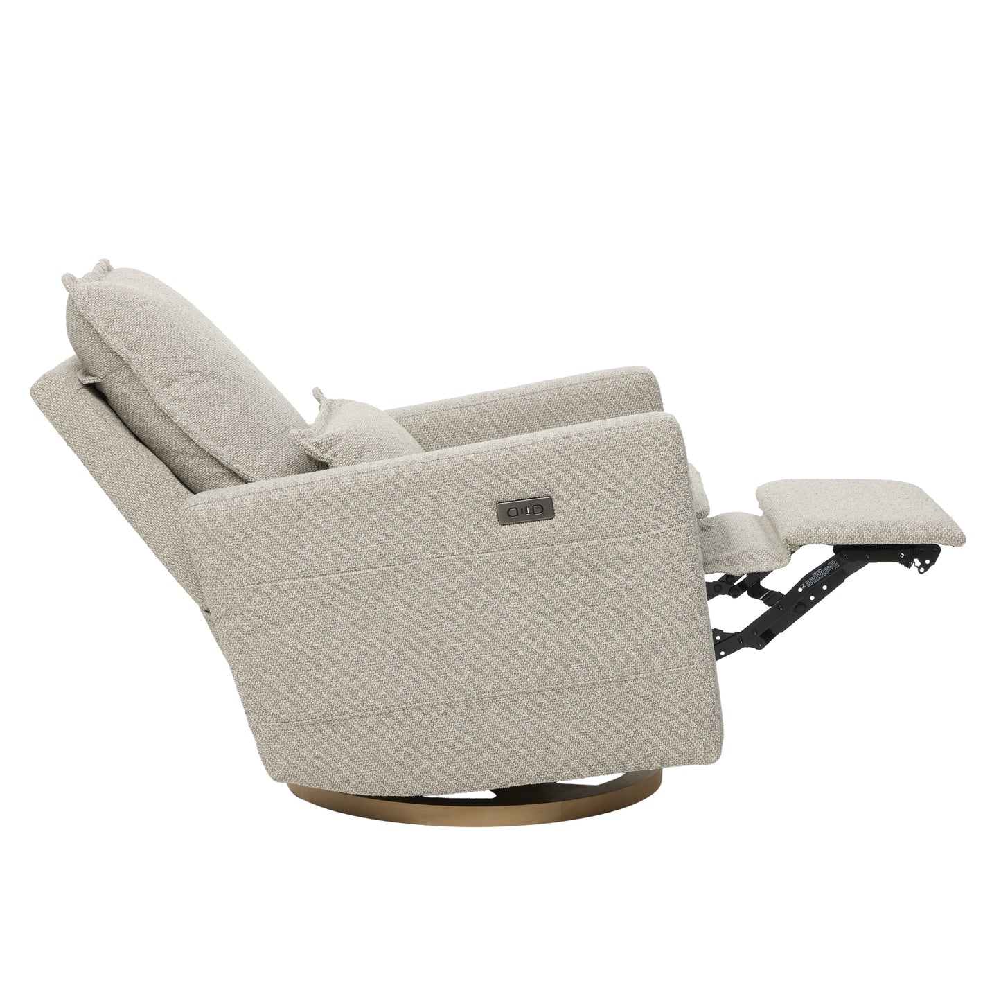 Frankie Electric Recliner Glider Nursery Chair in Greige Soft Tweed