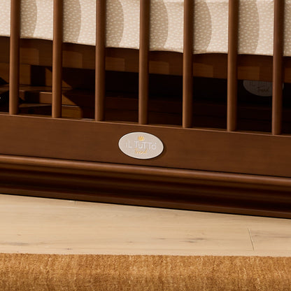 Ollie Sustainable Timber Cot in Walnut