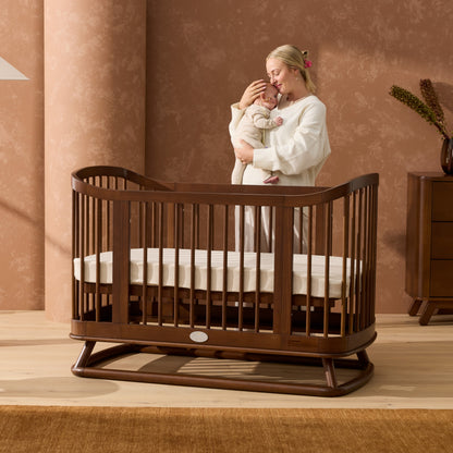 Luca Sustainable Timber Cot in Walnut
