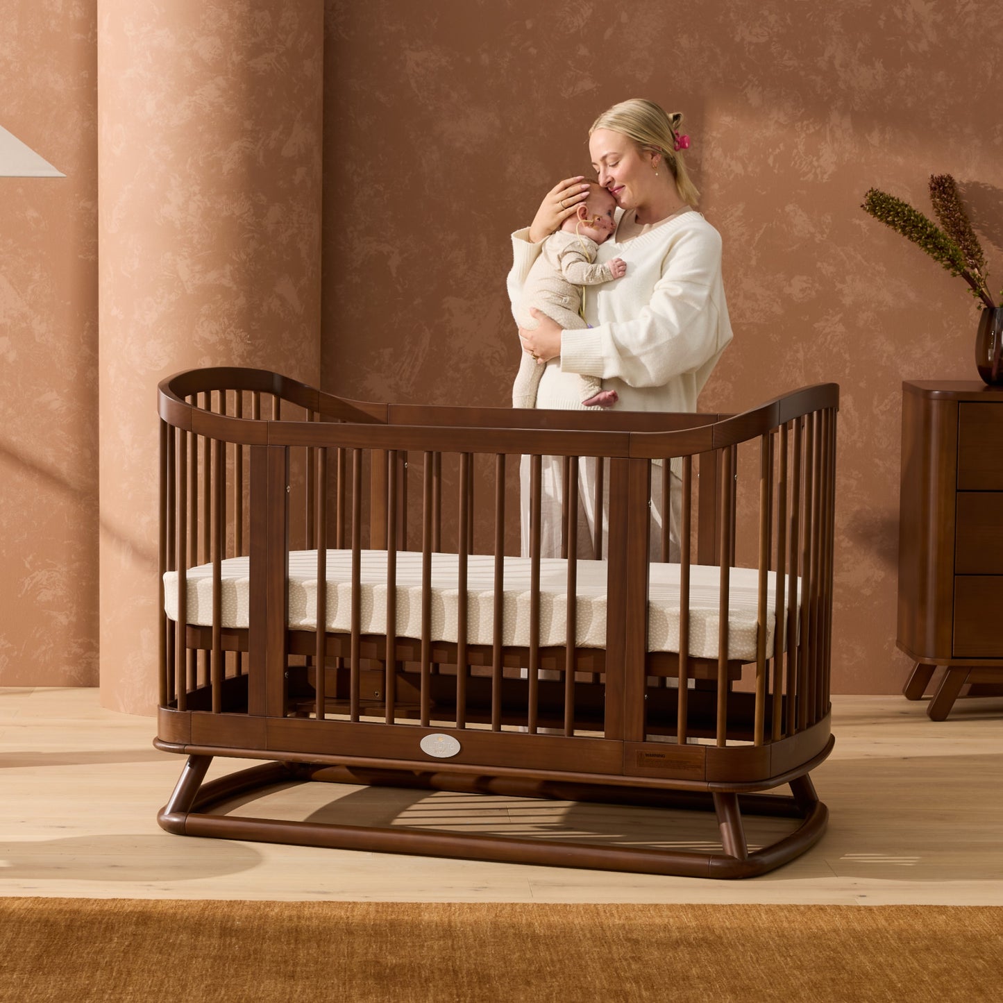 Luca Sustainable Timber Cot in Walnut