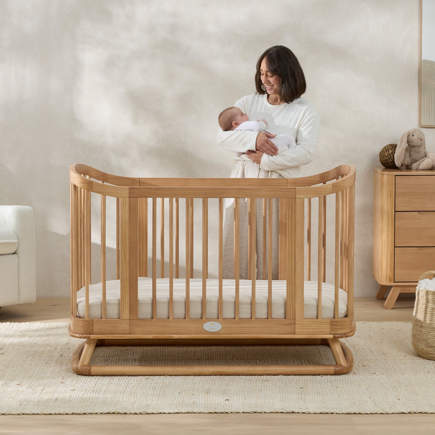 Luca Sustainable Timber Cot in Natural