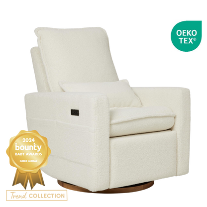 Frankie Electric Recliner Glider Nursery Chair in Coconut Teddy