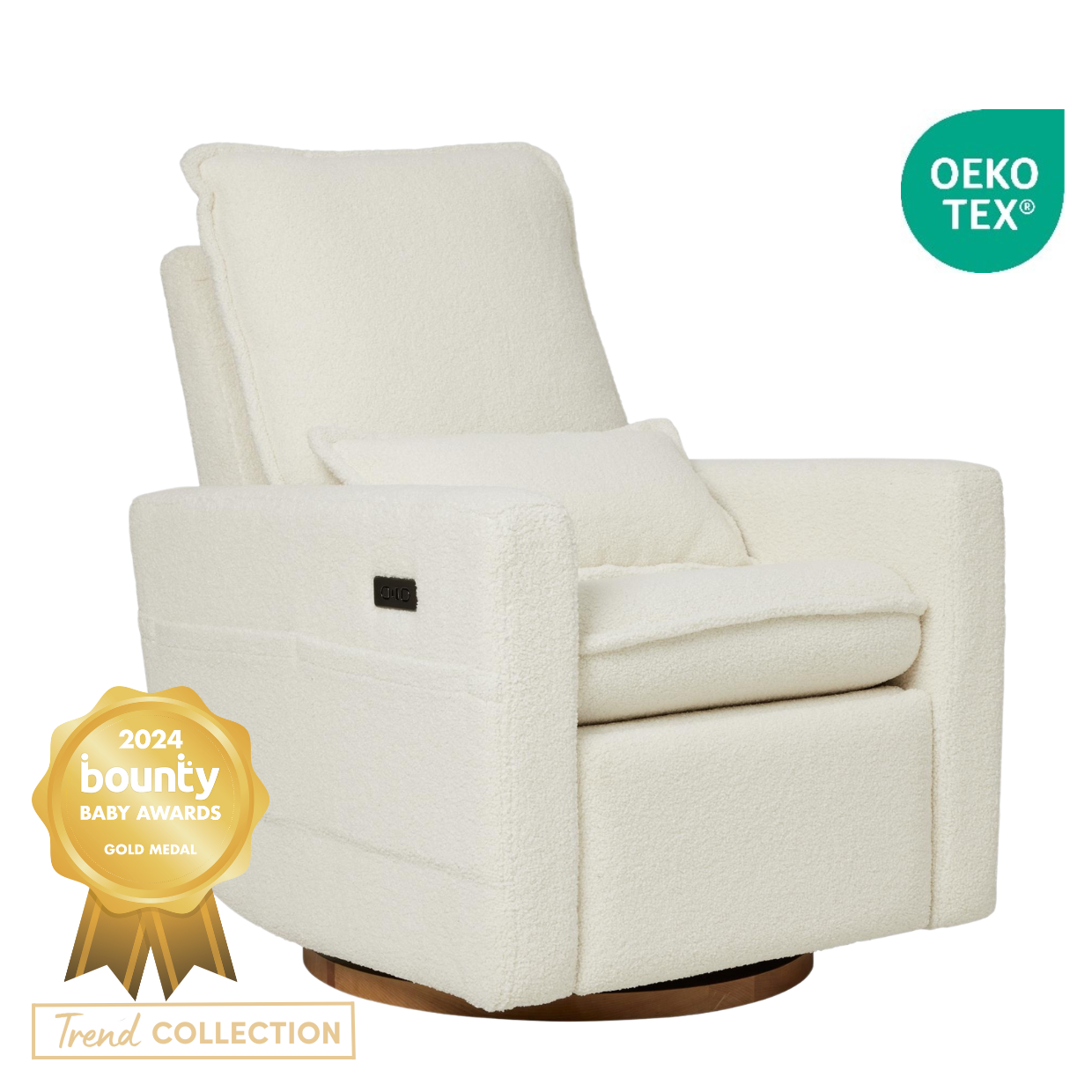 Frankie Electric Recliner Glider Nursery Chair in Coconut Teddy