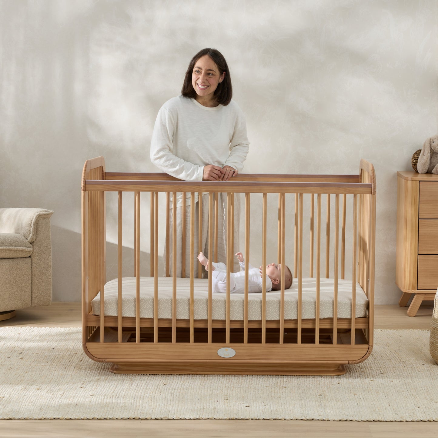 Ollie Sustainable Timber Cot in Natural