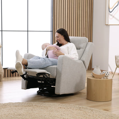 Henry Recliner Glider Chair in Pure Grey
