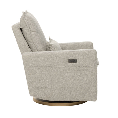 Frankie Electric Recliner Glider Nursery Chair in Greige Soft Tweed