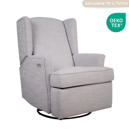 Chelsea Electric Recliner Glider Chair with USB in Grey Frost