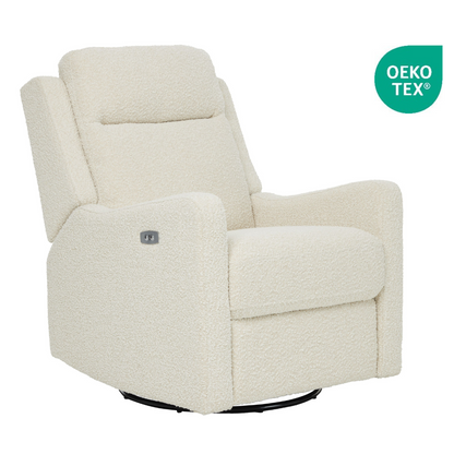 Henry Electric Recliner Glider Chair with USB in Vanilla Bouclé