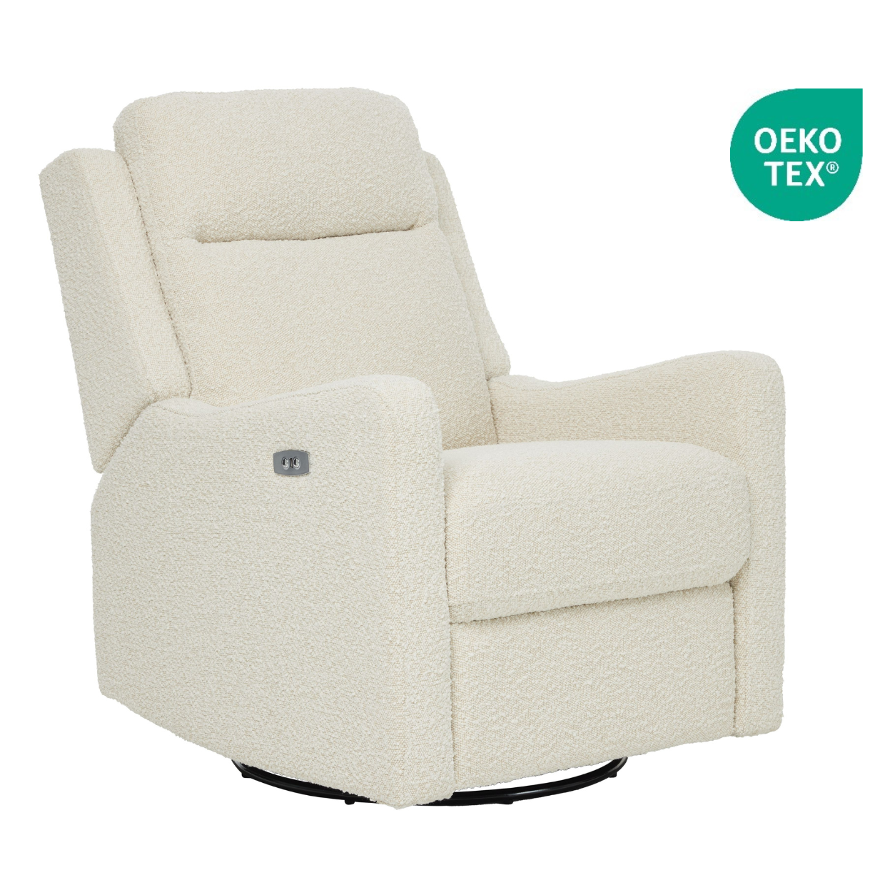 Henry Electric Recliner Glider Chair with USB in Vanilla Bouclé