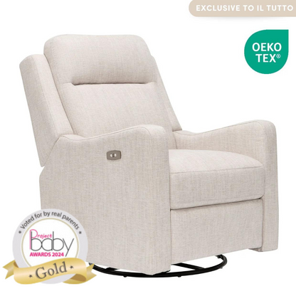 Henry Electric Recliner Glider Chair with USB in Egg Shell