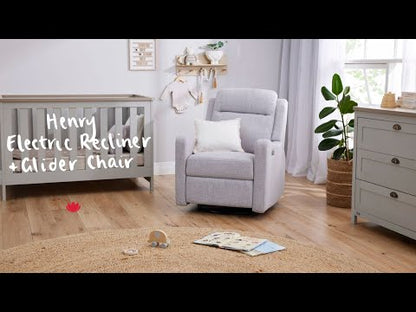 Henry Electric Recliner Glider Chair with USB in Egg Shell