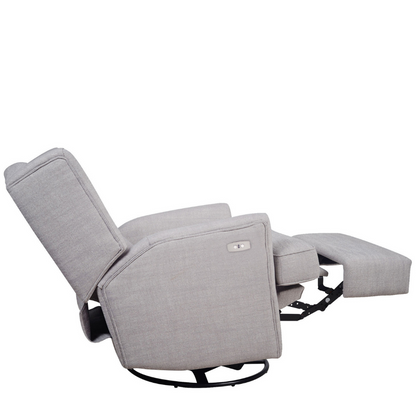 Chelsea Electric Recliner Glider Chair with USB in Grey Frost