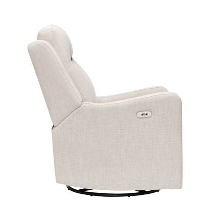 Henry Electric Recliner Glider Chair with USB in Egg Shell