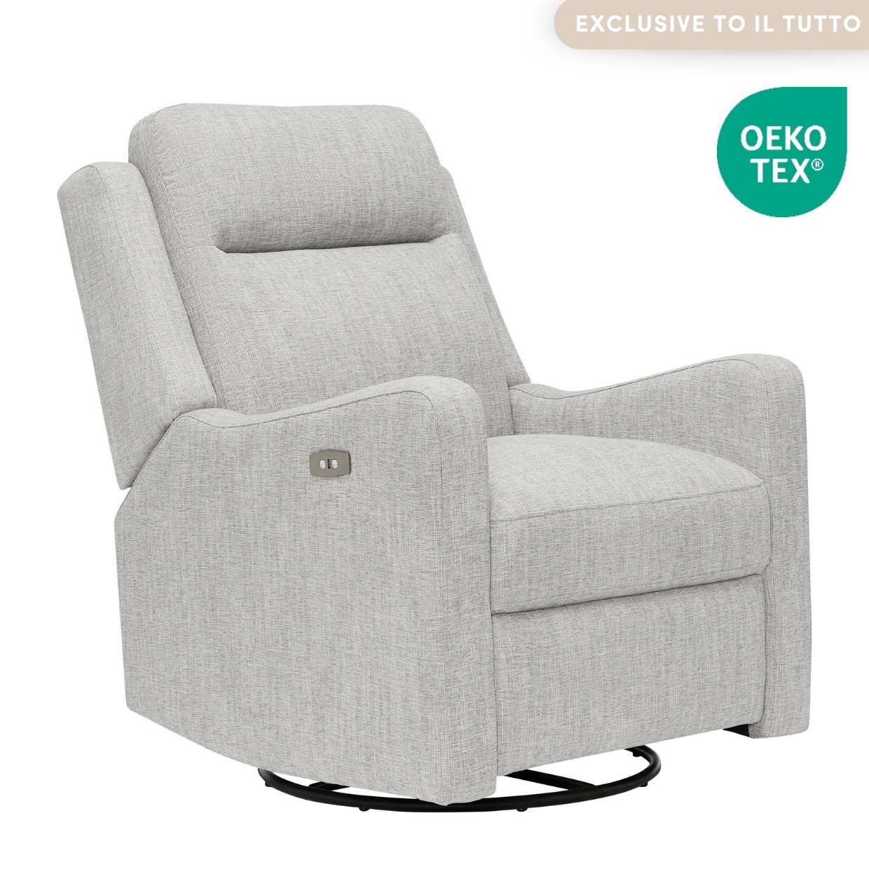 Henry Electric Recliner Glider Chair with USB in Pure Grey