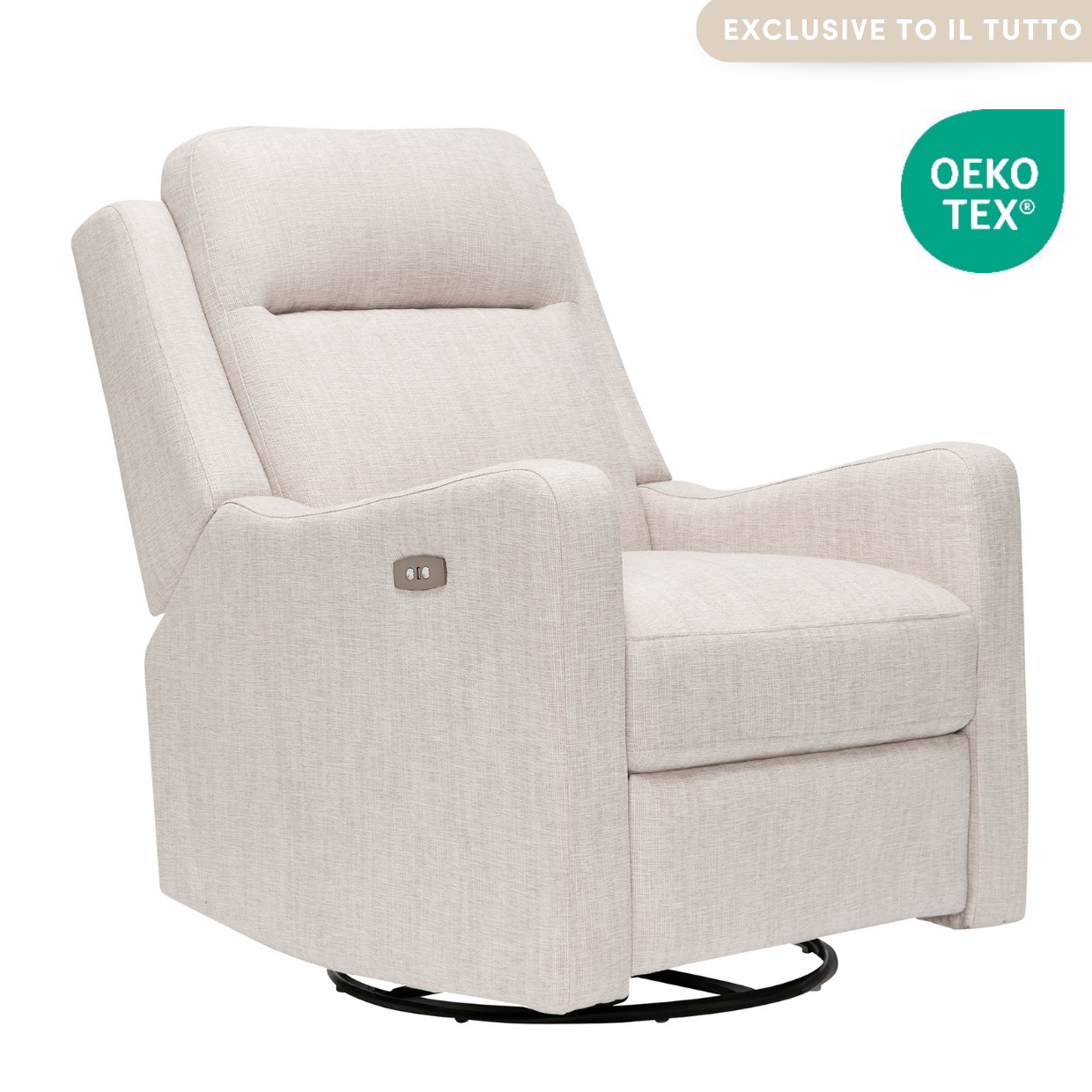 Henry Electric Recliner Glider Chair with USB in Egg Shell